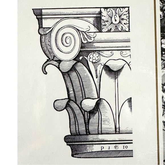 Vintage Set of 4 Jason Placemats - Black and White Corinthian Architecture - Picture 6 of 9